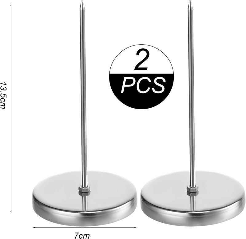 Arbootjin Receipt Holder 2pcs Ticket Holder Ticket Stabber for Restaurant Receipt Holder Spike Bill Fork Check Spindle for Restaurant Bars Hotel Office - Image 2